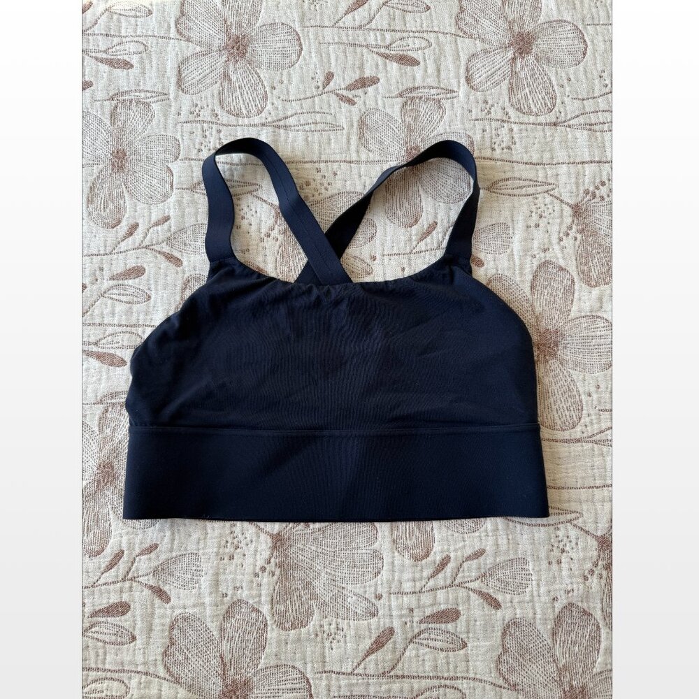Athleta Cross Strap Sports Bra Navy Blue Women's Size Medium